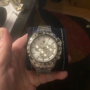 New Silver Maserati Chronograph Watch